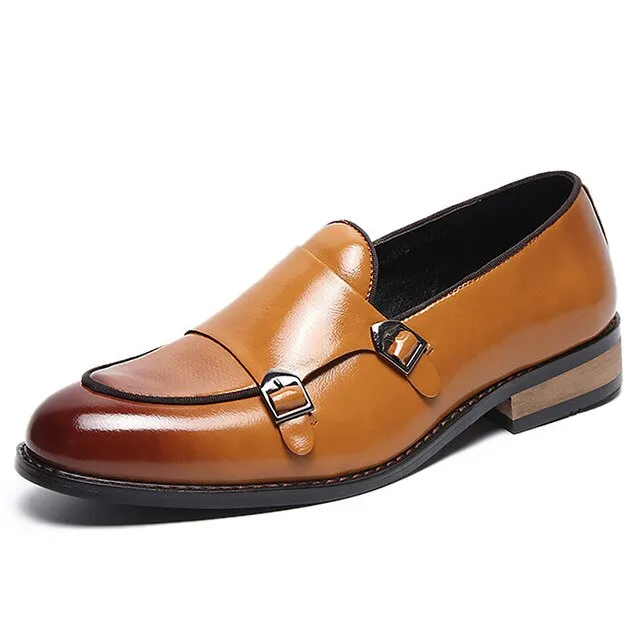 Men Loafers Shoes Mens Shoes Casual Leather Slip-ons Hasp Sturdy Sole Comfortable Mans footwear Nonslip