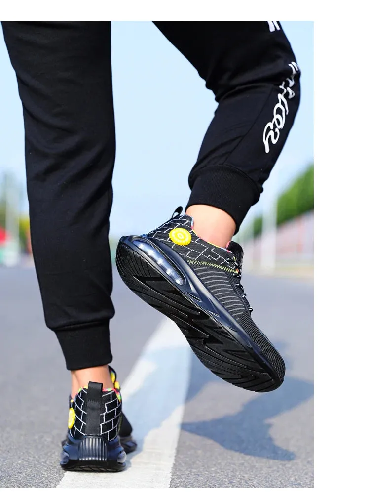 Men’s Air-Cushion Performance Sneakers – Lightweight Breathable Trainers with Shock Absorbing Sole and Athletic Comfort