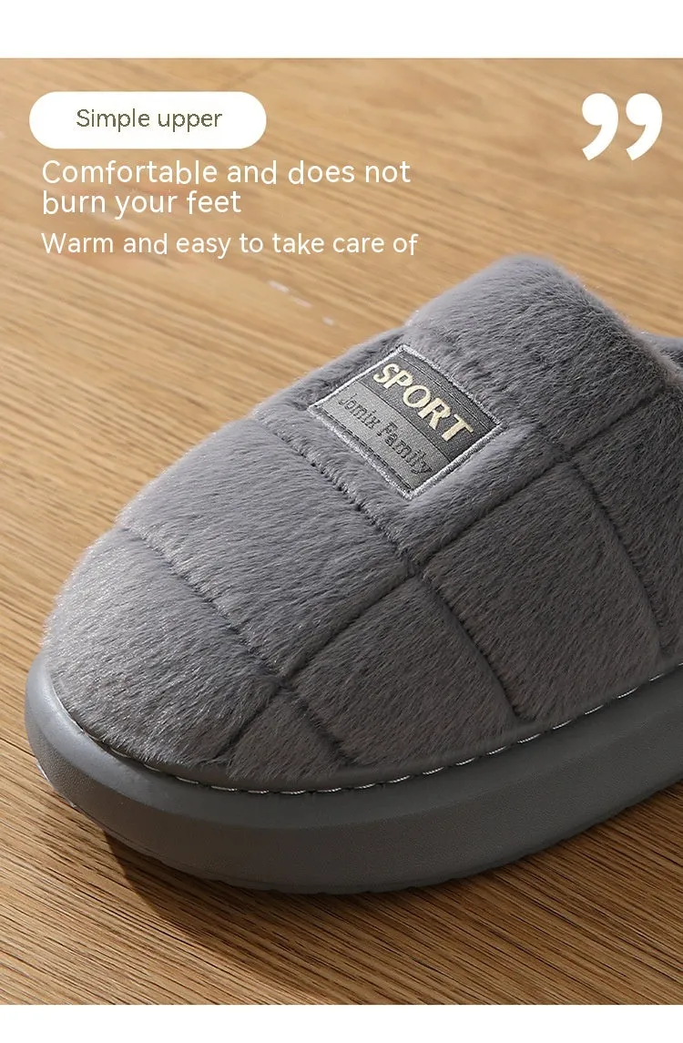Men's Cotton  Winter Household Woolen Thick Bottom And Warm Keeping Slippers