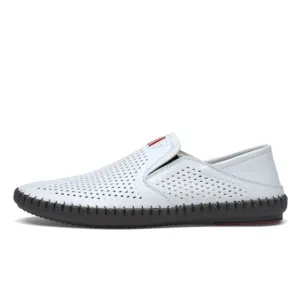 Mens Leather loafers Slip-on soft