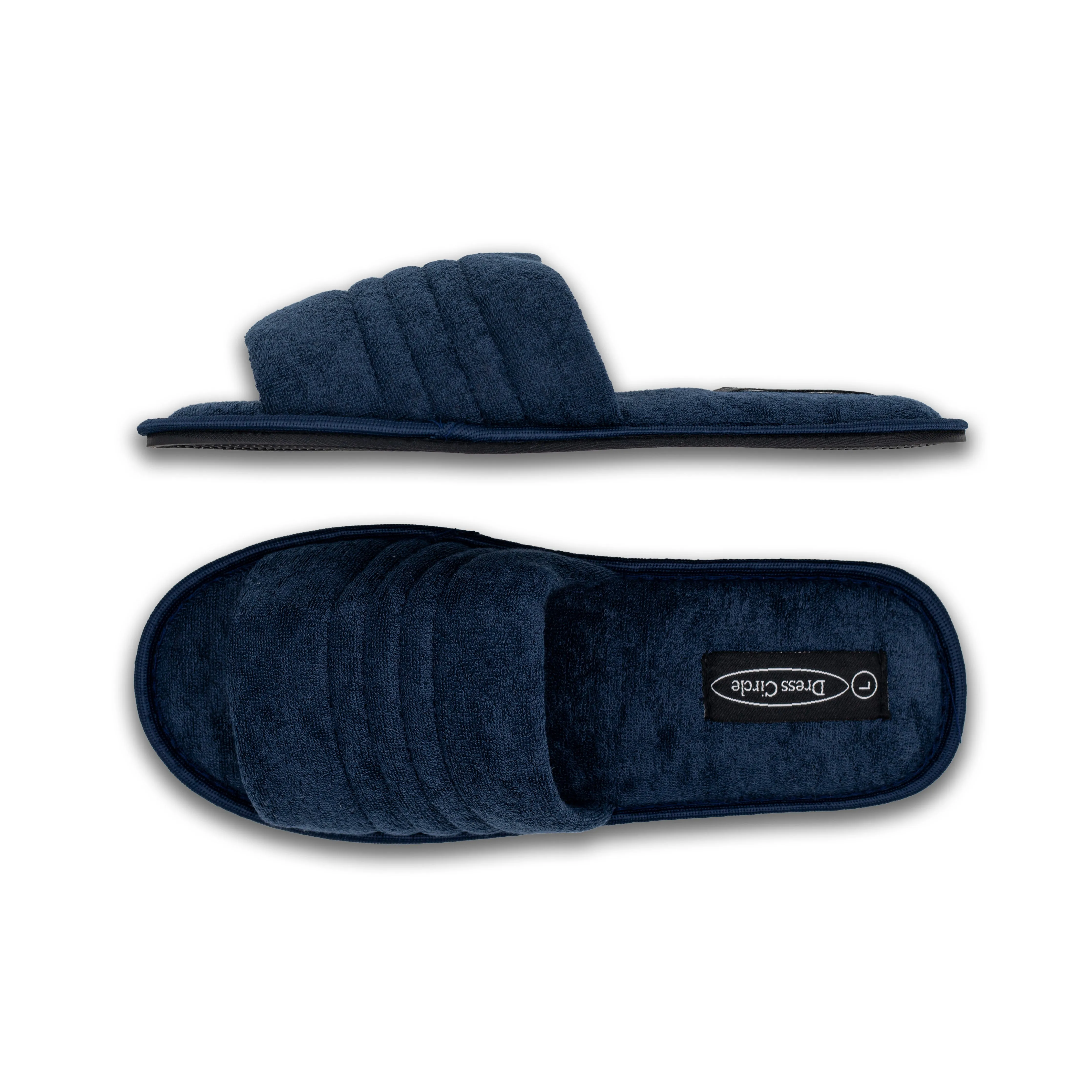 Men's Open Toe Velour Slippers