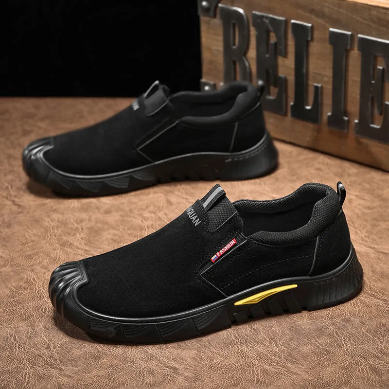 Men's Protection Soft Bottom Wear Resistance Black Casual Shoes