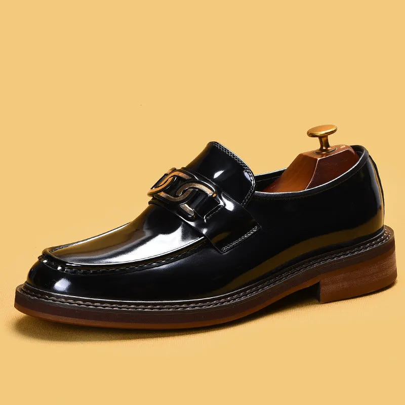 Men's Shoes Business Casual Loafers Men's Leather Horsebit Buckle British Style Slip-on Shoes22368