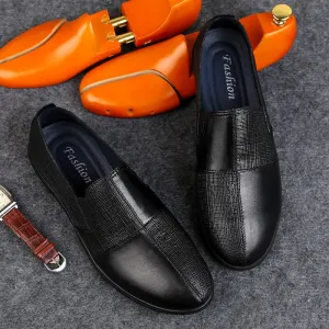 Men's shoes  spring and autumn waterproof non-slip slippers black leather large size 46 high quality brand formal fashion