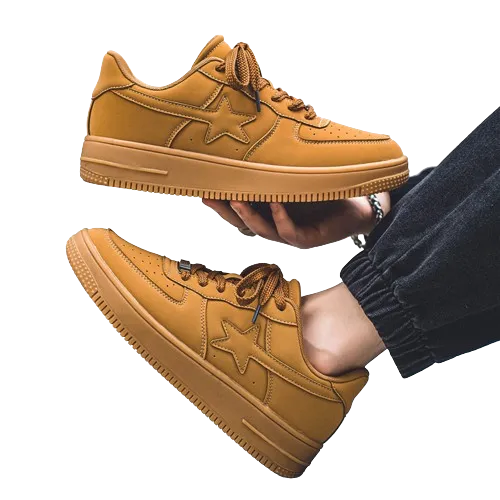 Men's Stylish Thick-Soled White Casual Sneakers – Fashionable Comfort
