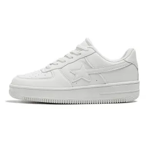 Men's Stylish Thick-Soled White Casual Sneakers – Fashionable Comfort