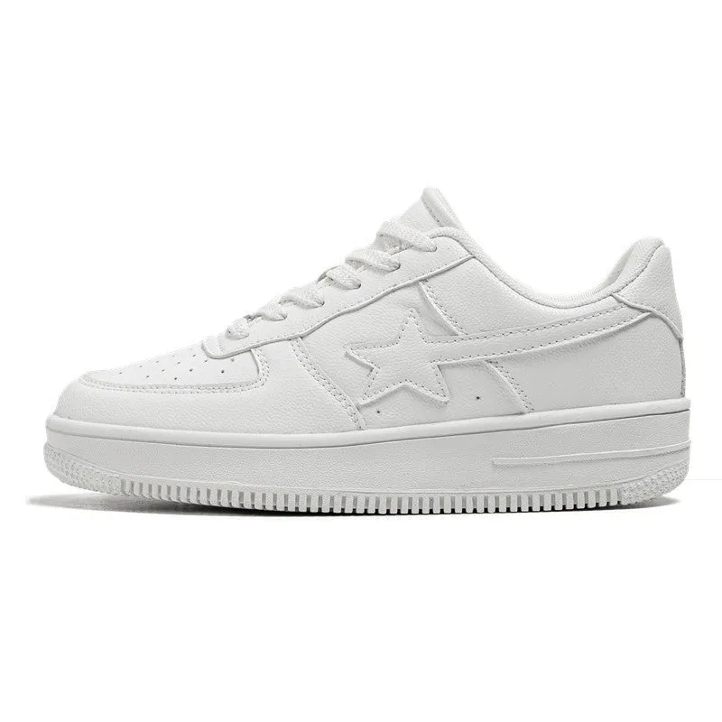 Men's Stylish Thick-Soled White Casual Sneakers – Fashionable Comfort