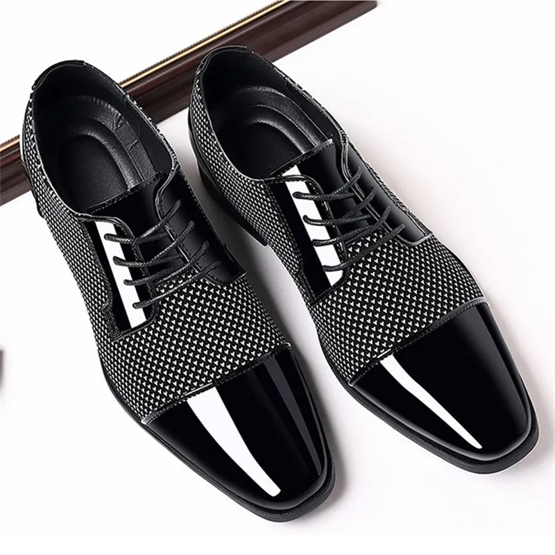 Men's Wedding Party Soft Rubber Sole Block Heel Dress Shoes
