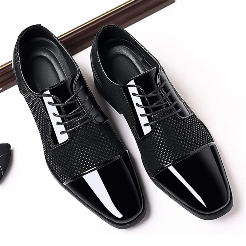 Men's Wedding Party Soft Rubber Sole Block Heel Dress Shoes