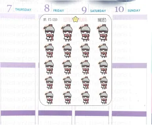 Mimi - It's Cold, Mimi and Her Scarf Planner Stickers (MI083)