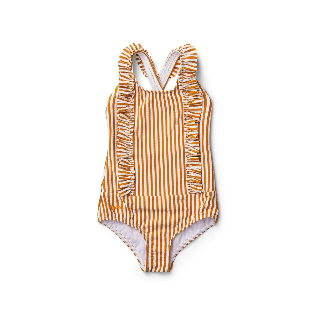 Moa Swimsuit - Y/D stripe: Mustard/white