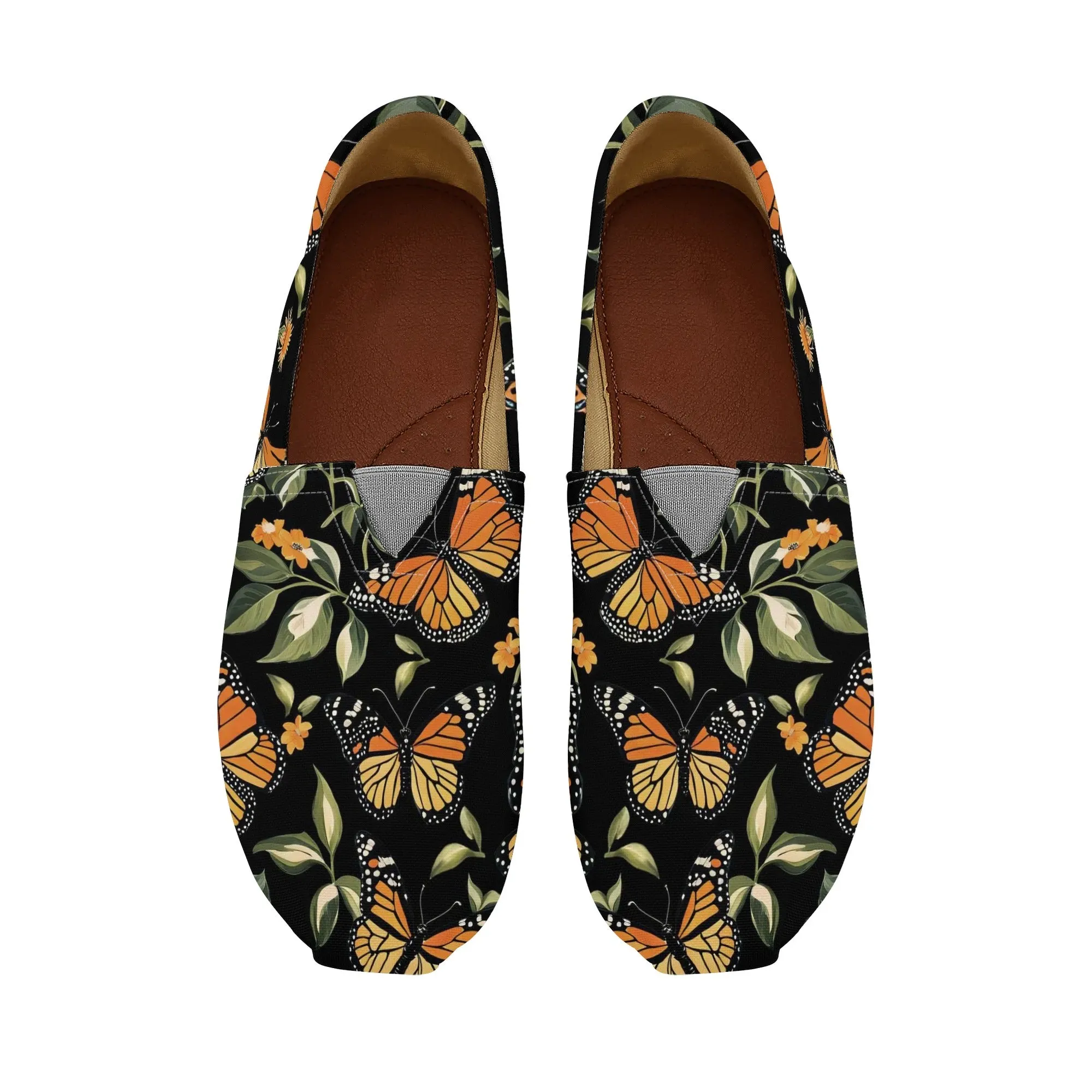 Monarch Butterflies Womens Casual Slip-on Shoes