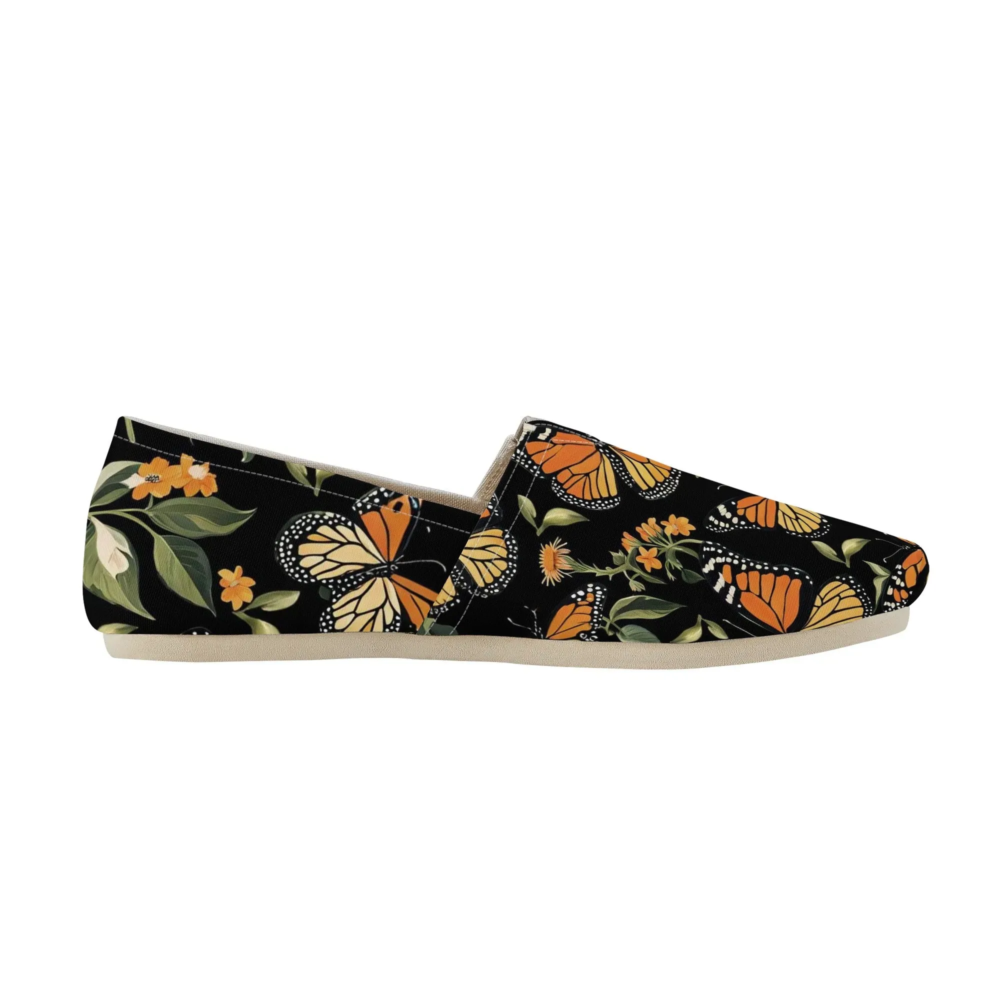 Monarch Butterflies Womens Casual Slip-on Shoes
