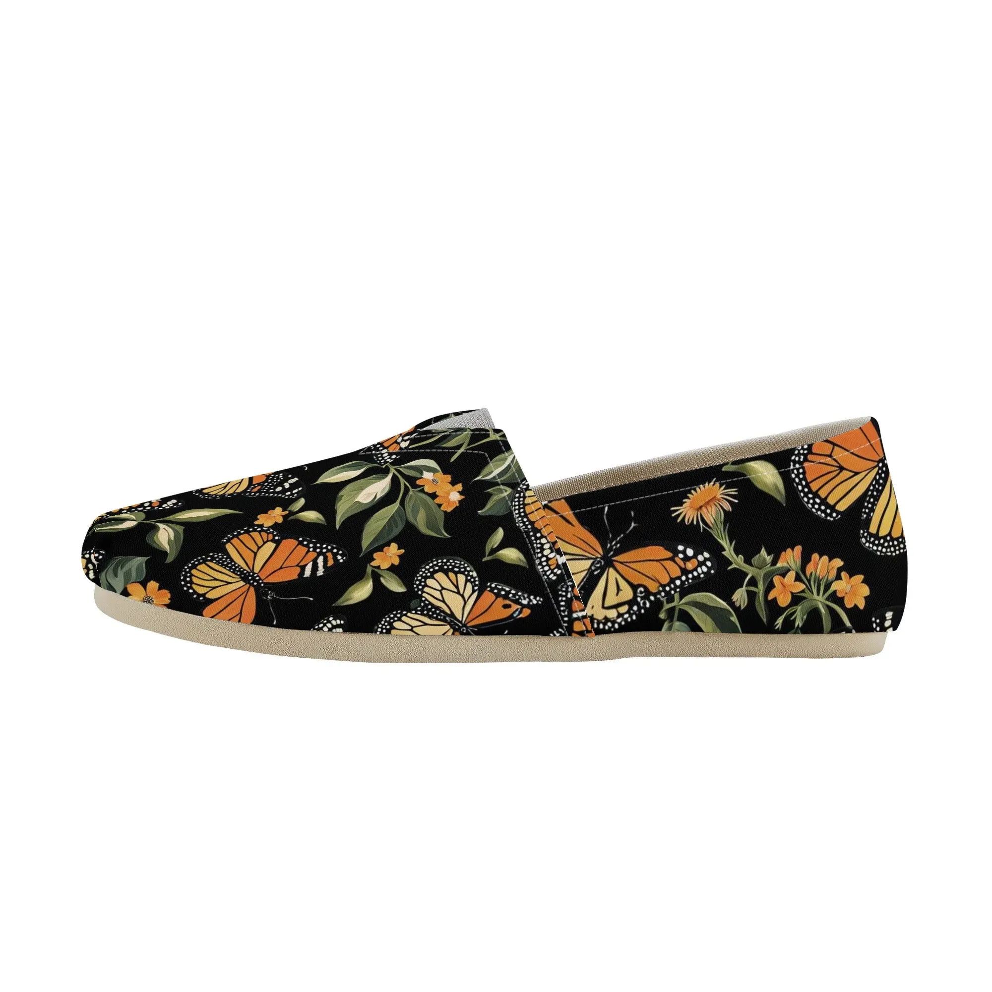 Monarch Butterflies Womens Casual Slip-on Shoes