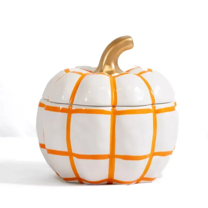 Monica Pumpkin Candy Dish White/Orange