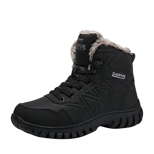 Mring hiking shoes men's winter high-top waterproof hiking shoes plus velvet sneakers wear-resistant non-slip outdoor shoes