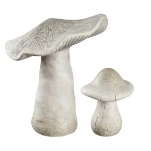 Mushroom Garden Statuary, Set of 2, Large and Small,2cg437