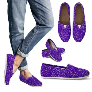 Music Notes Women's Purple Casual Canvas Shoes