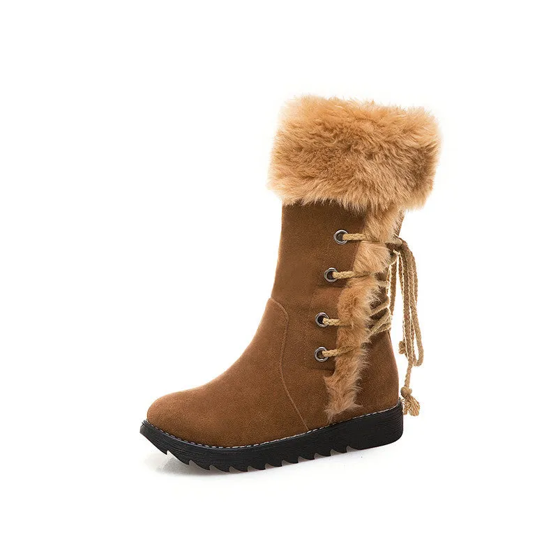 New Autumn Women's Shoes Ladies Large Size Snow Boots Fur Boots