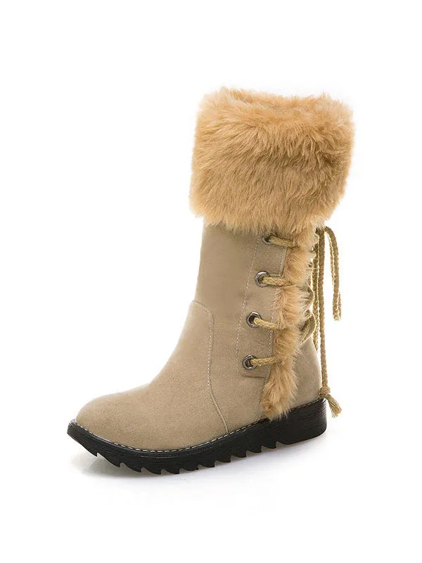New Autumn Women's Shoes Ladies Large Size Snow Boots Fur Boots