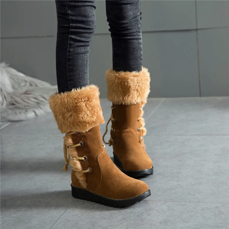 New Autumn Women's Shoes Ladies Large Size Snow Boots Fur Boots
