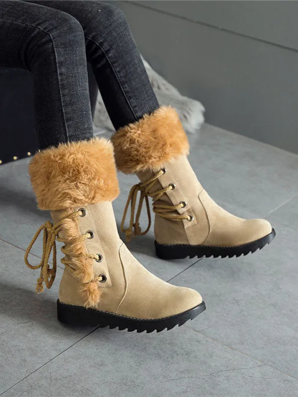 New Autumn Women's Shoes Ladies Large Size Snow Boots Fur Boots