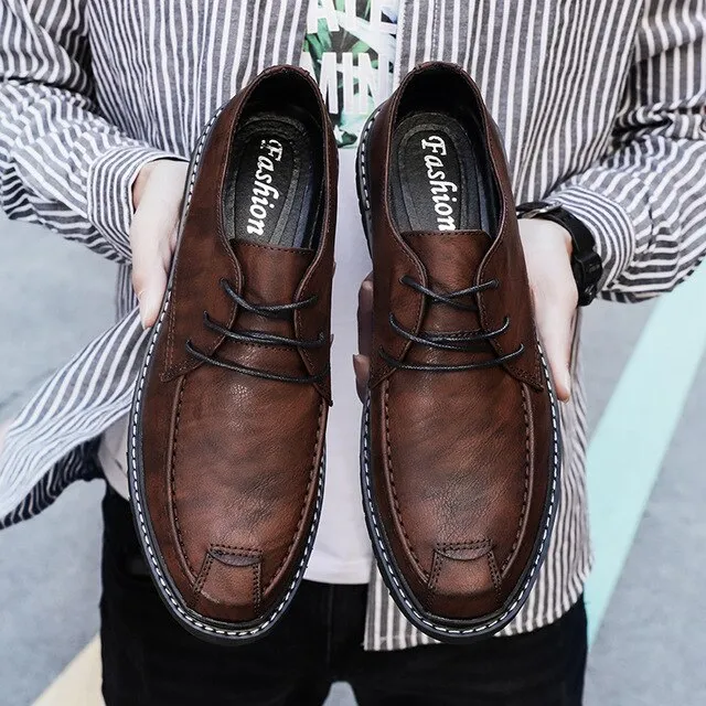New British Style Formal Business Shoes Men's Fashion Leather Casual Shoes