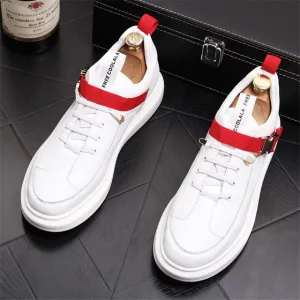 NEW British tide men's shoes fashion casual shoes Shiny blue buckle hip hop shoes for man youth trending platform white shoes