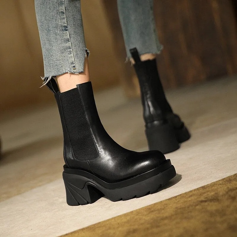 New Mixed Colors Genuine Leather Ankle Boots for Women