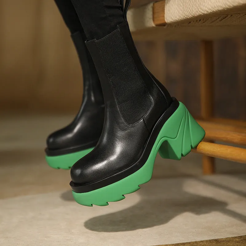 New Mixed Colors Genuine Leather Ankle Boots for Women