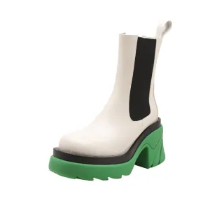 New Mixed Colors Genuine Leather Ankle Boots for Women