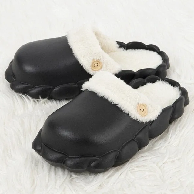 Non-Slip Furry Shark Slides women