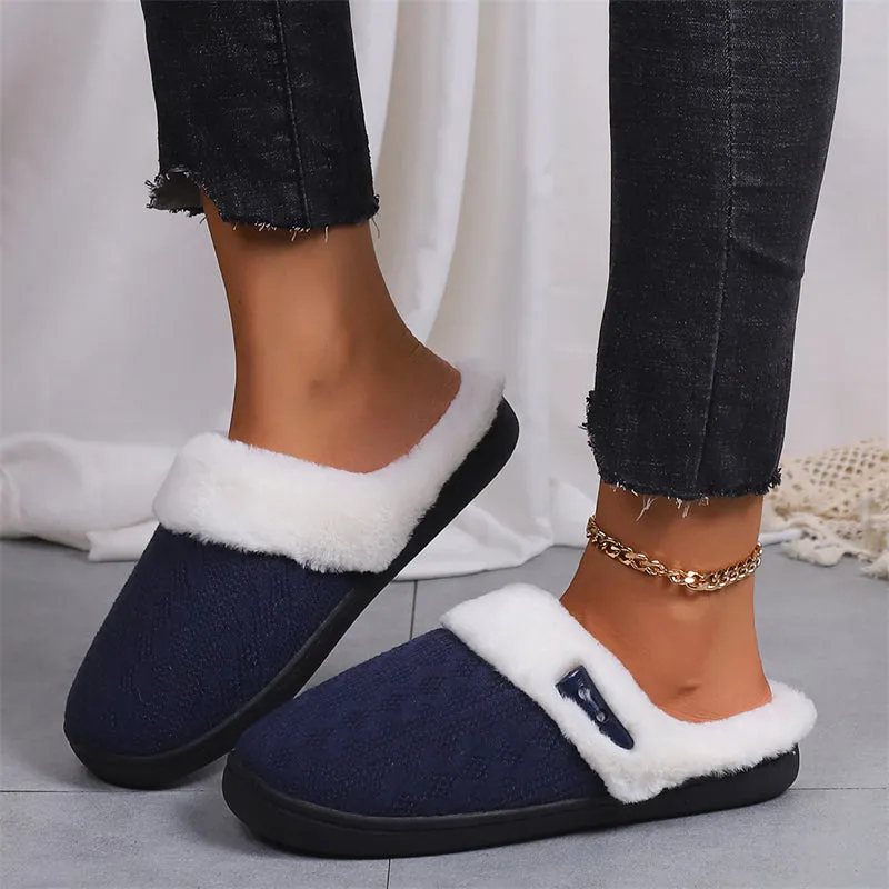 Non-slip Soft Flat Cotton Slippers for Couples