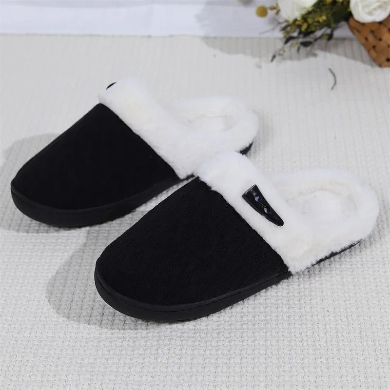 Non-slip Soft Flat Cotton Slippers for Couples