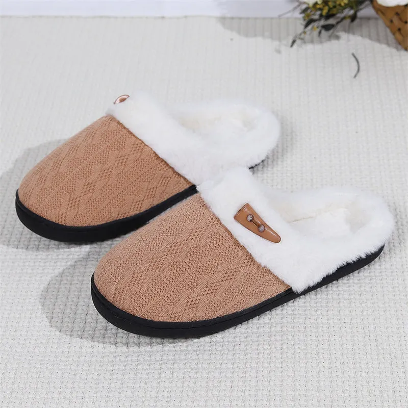 Non-slip Soft Flat Cotton Slippers for Couples