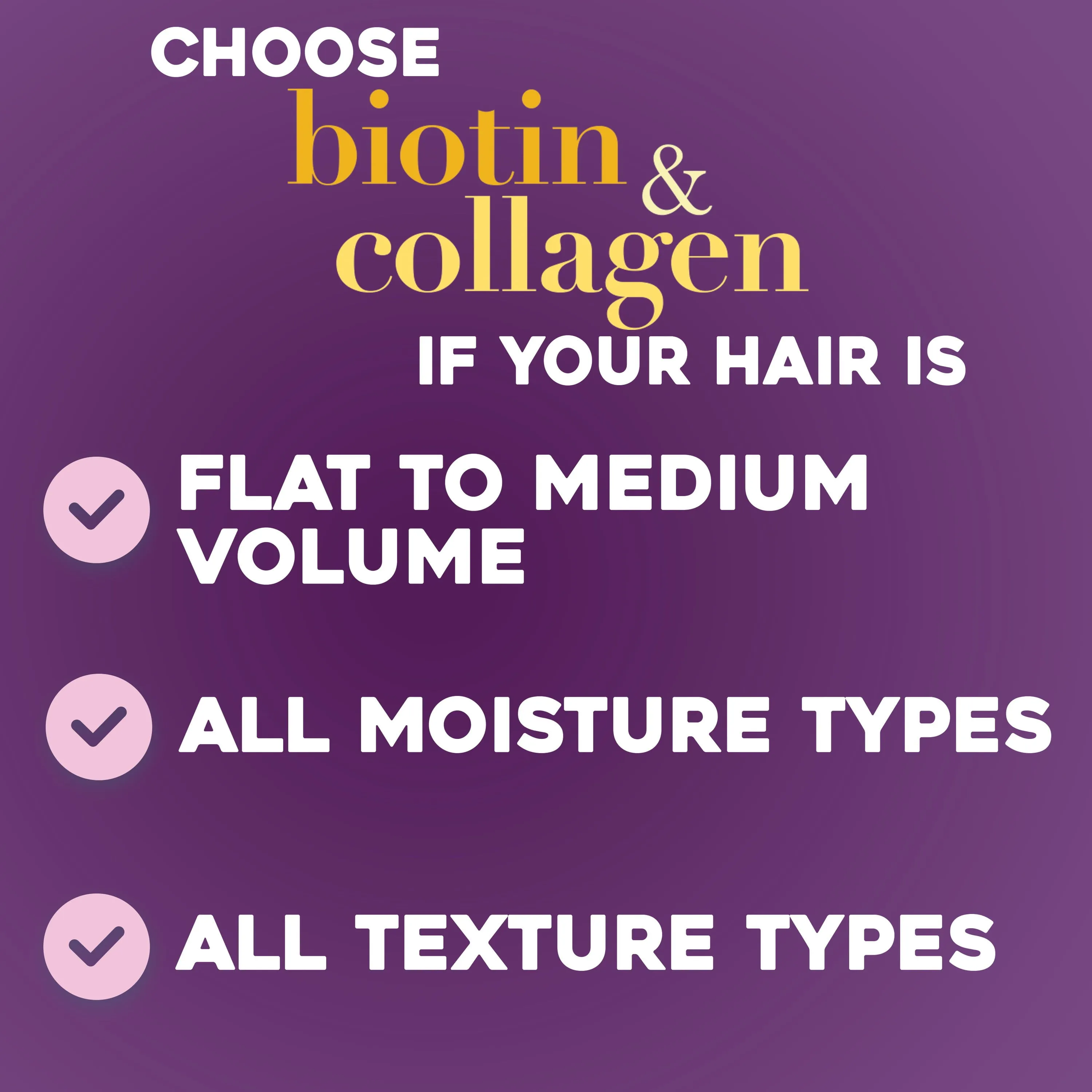 OGX Biotin & Collagen Shampoo Volumizing Thickening for Thicker,Fuller Hair,13oz