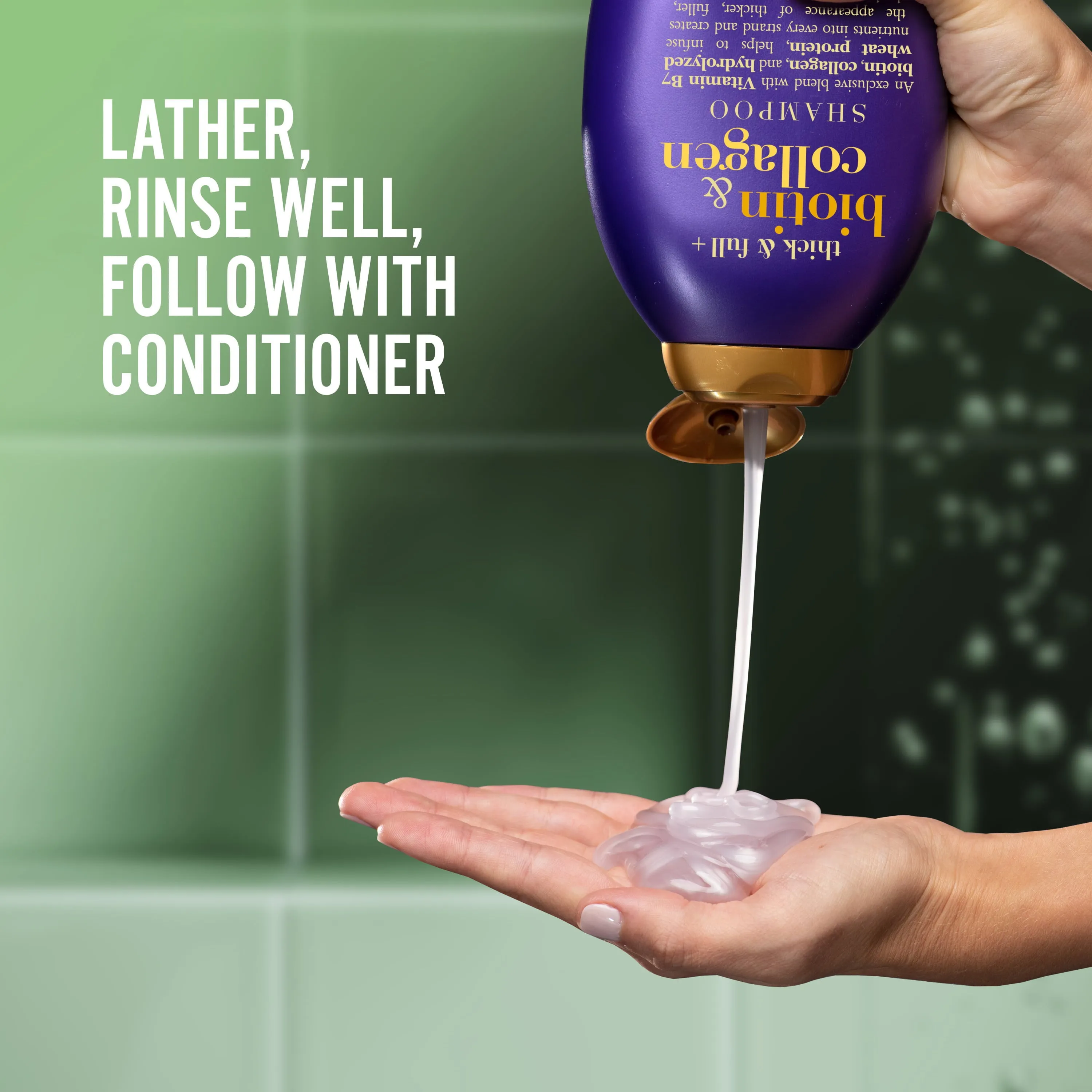OGX Biotin & Collagen Shampoo Volumizing Thickening for Thicker,Fuller Hair,13oz
