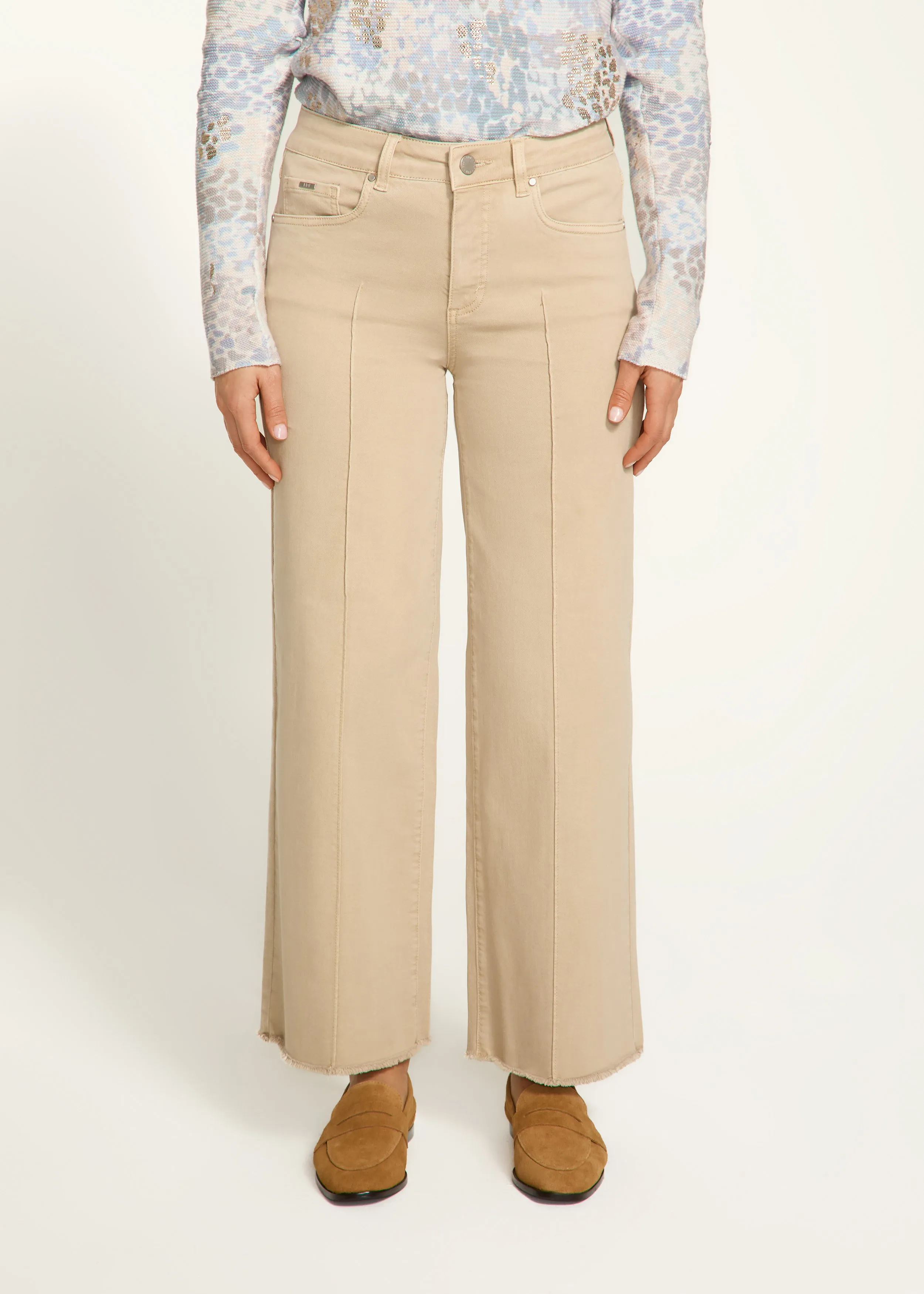 Olivia Wide Ankle Denim, Sandstone