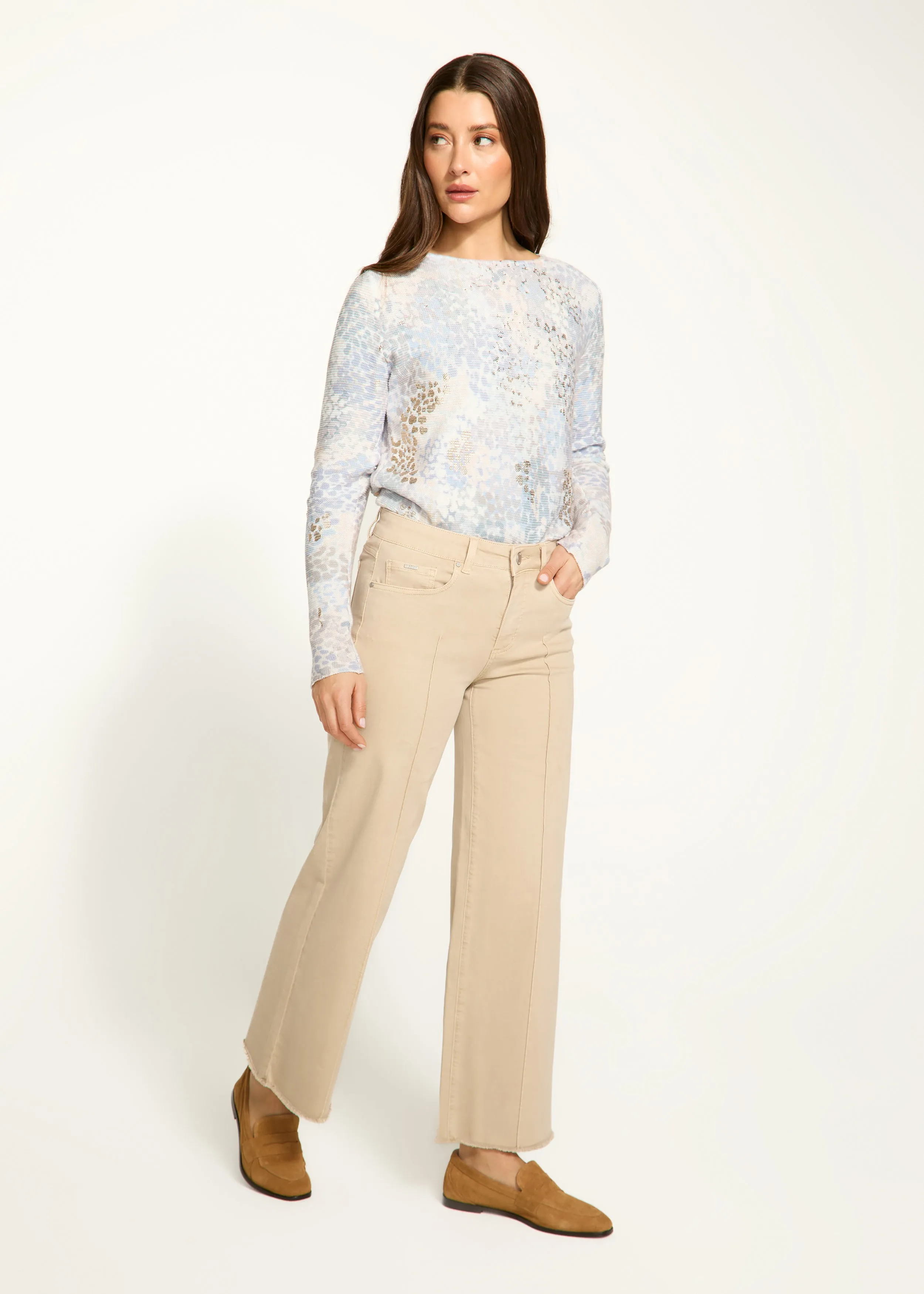 Olivia Wide Ankle Denim, Sandstone
