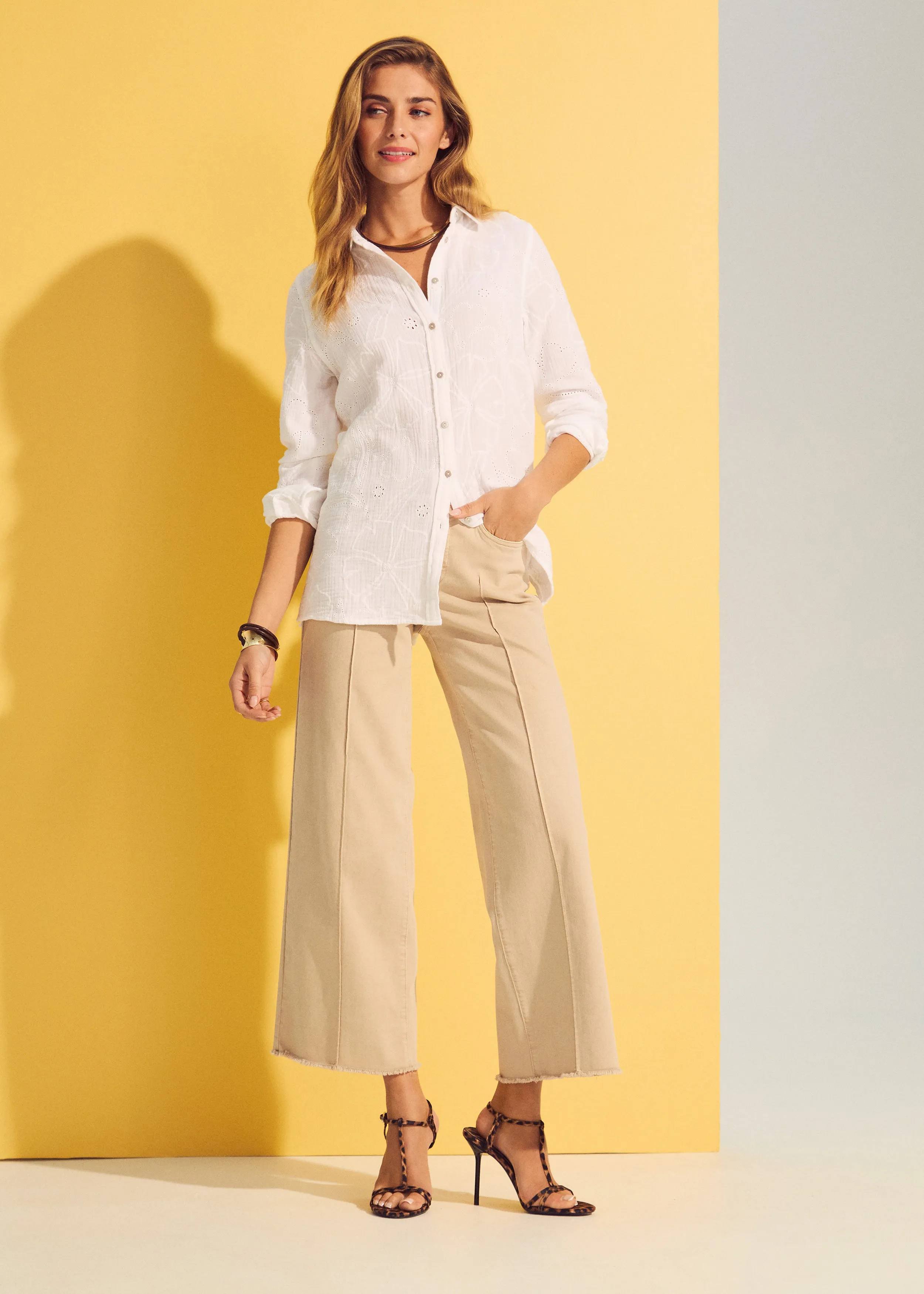 Olivia Wide Ankle Denim, Sandstone