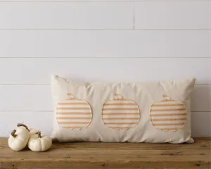 Orange Grain Sack Stripe Pumpkin Patch Pillow