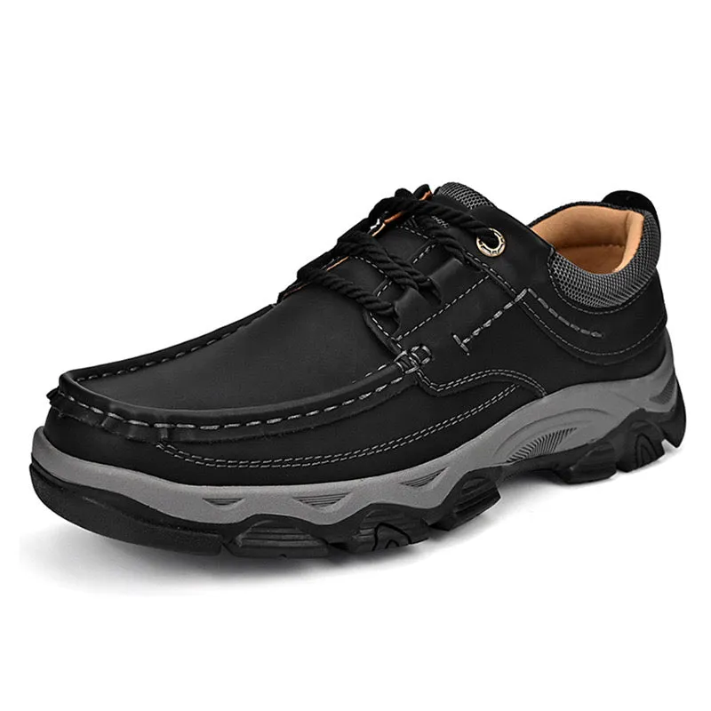 Orthopedic Shoes Men's Lace Leather Casual Walking Outdoor Shoes