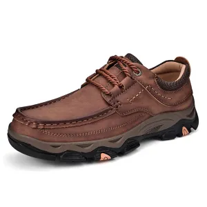 Orthopedic Shoes Men's Lace Leather Casual Walking Outdoor Shoes