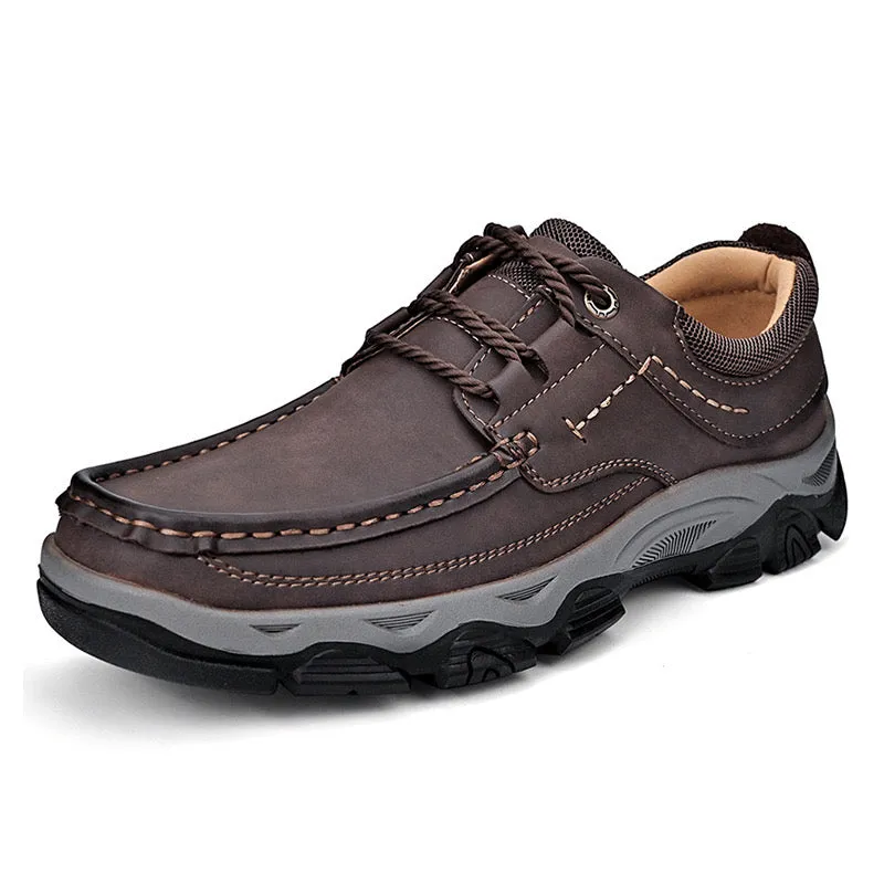 Orthopedic Shoes Men's Lace Leather Casual Walking Outdoor Shoes