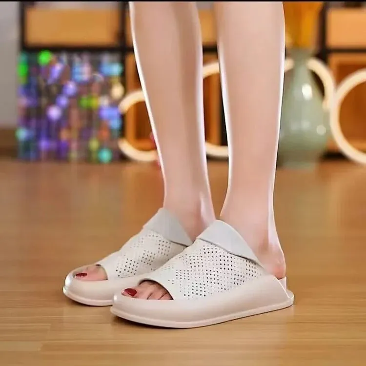 Orthopedic Women's Italian Leather Platform Slippers