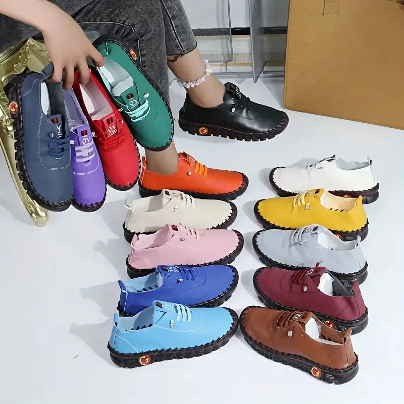 ORTHOPEDIC WOMEN'S SOLID COLOR CASUAL SNEAKERS