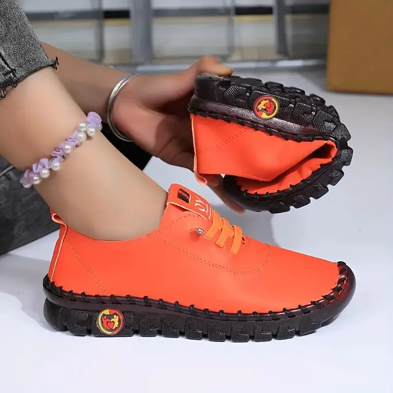 ORTHOPEDIC WOMEN'S SOLID COLOR CASUAL SNEAKERS