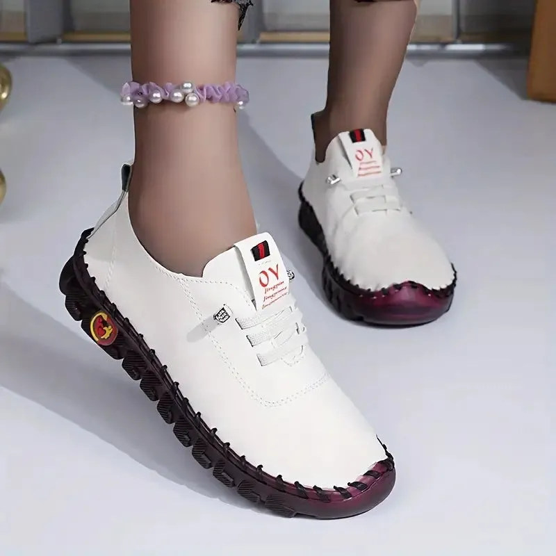 ORTHOPEDIC WOMEN'S SOLID COLOR CASUAL SNEAKERS