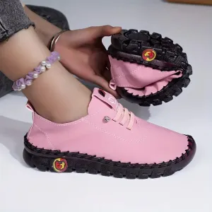 ORTHOPEDIC WOMEN'S SOLID COLOR CASUAL SNEAKERS