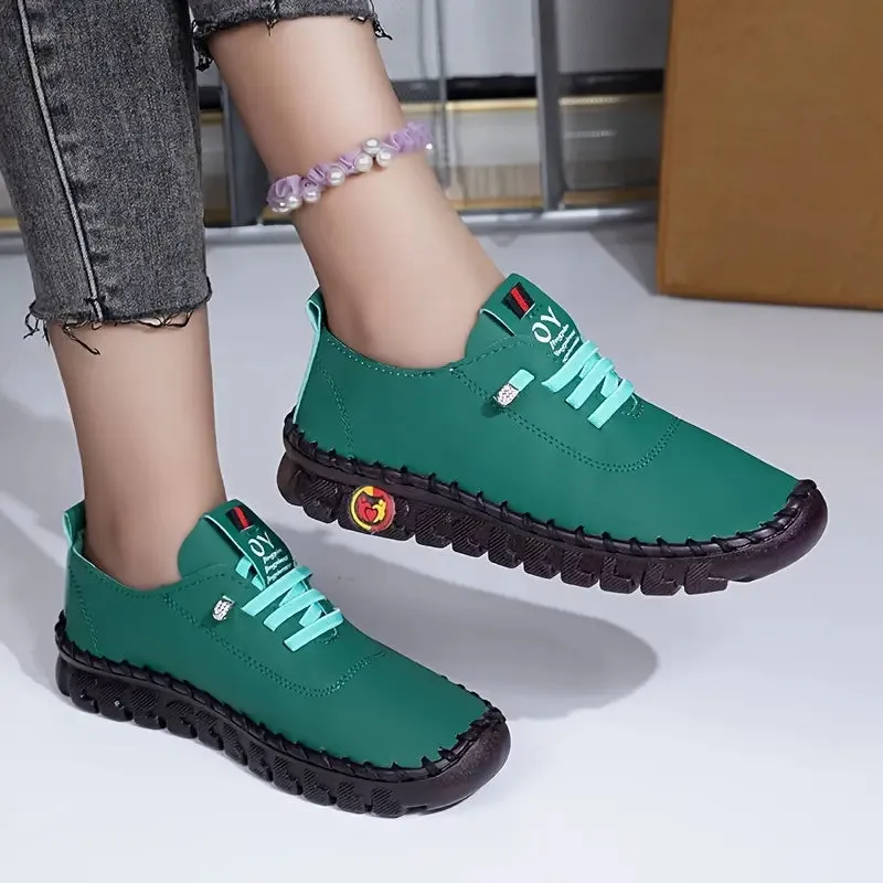 ORTHOPEDIC WOMEN'S SOLID COLOR CASUAL SNEAKERS